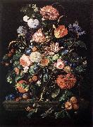 Jan Davidsz. de Heem Flowers in Glass and Fruits oil painting on canvas